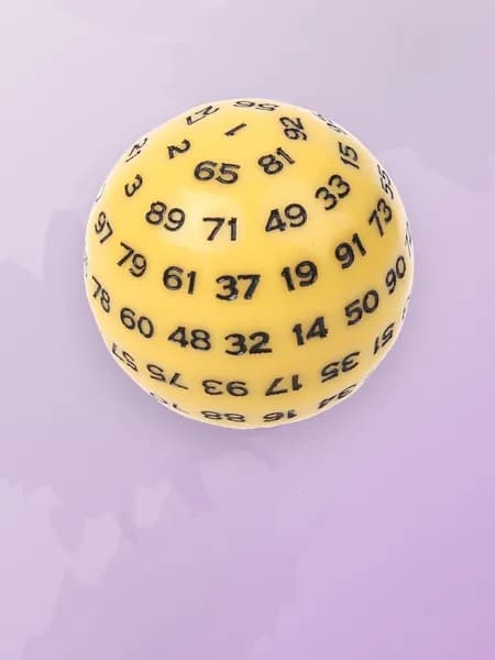 100-гранная полиэдральная кость D100, Желтый