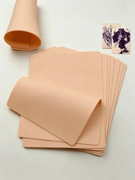 BESTSKY Татуировочная кожа для практики, 10 шт. двусторонняя подушка, мягкие силиконовые накладки 7.4x5.6.