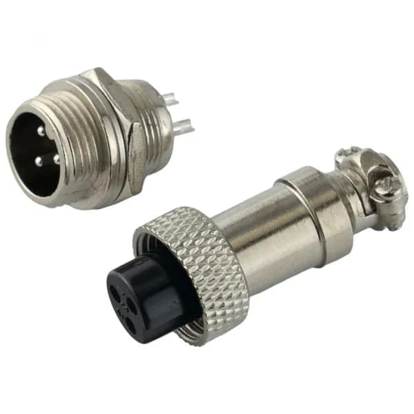 Авиационный разъем GX12 3Pin (штекер+гнездо)