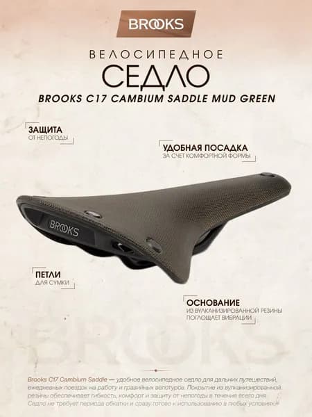 Седло для велосипеда Brooks C17 Cambium Saddle Mud Green