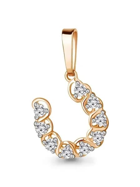 подвеска серебро 925 пробы позолоченная с фианитами AQUAMARINE