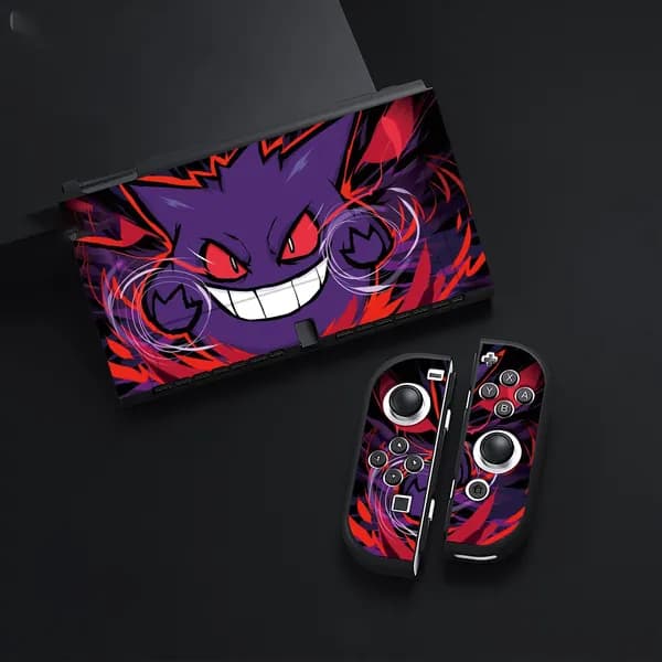 Силиконовый защитный чехол на игровую приставку Nintendo Switch Oled, мягкий чехол из TPU Покемон Генгар