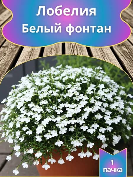 Лобелия плетистая "Белый фонтан" (семена)