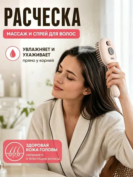 Паровая расческа для волос с воздушной подушкой для увлажнения и массажа головы