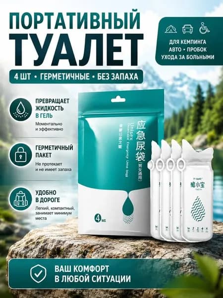 Качественный одноразовый писсуар для водителей, портативный гигиенический пакет в машину, используемый от укачивания в путешествиях, представлен как автомобильный дорожный минитуалет.