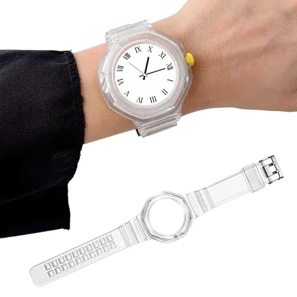 Силиконовый ремешок для карманных часов Royal Pop от Swatch и Audemars Piguet, прозрачный, из ТПУ