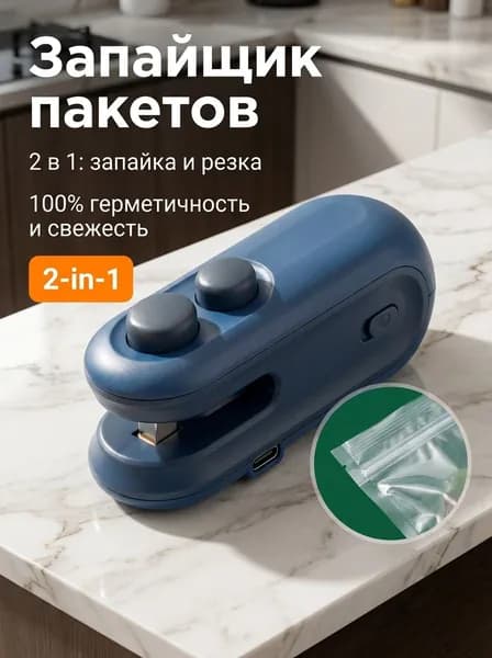 Запайщик пакетов 2 в 1, портативный, с зарядкой USB Type-C, для продуктов