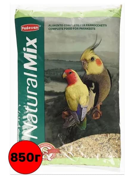 PADOVAN NATURALMIX Parrocchetti 850г Корм Основной для Средних Попугаев