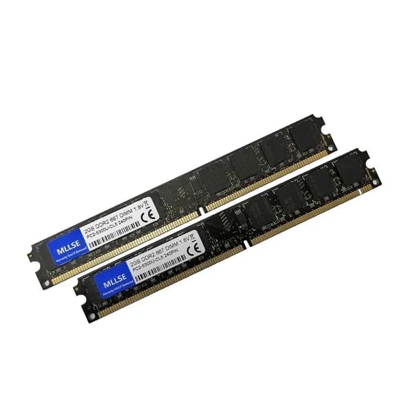 Оперативная память DDR2, 667 МГц, 2 x 2 ГБ (Milse / Sams K4T1G084QR HCE6 (Kit 2x2Gb))