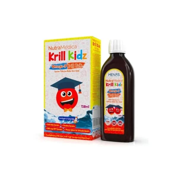 Nutramedica Krill Kidz Омега-3 150 мл Сироп Пищевая Жидкая Добавка, Содержащая Масло Крилля