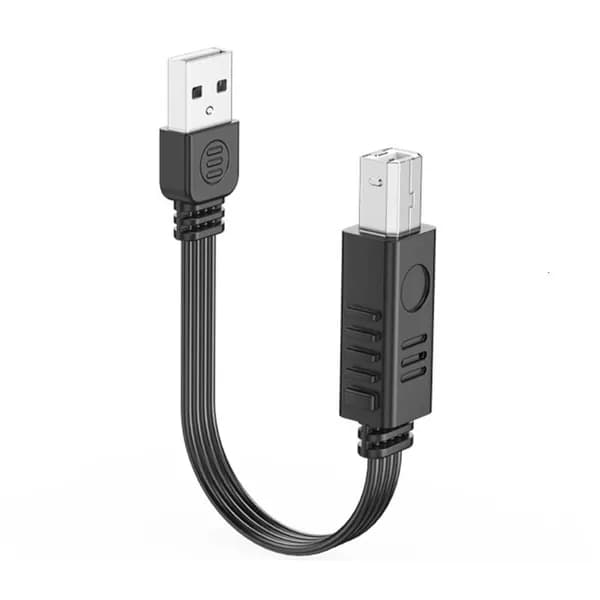 Плоский USB-кабель 2.0 A-B для компьютера и принтера, 1m - прямая голова
