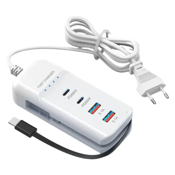 Устройство для зарядки мобильных устройств c PD и 2 USB-портами для деловых поездок
