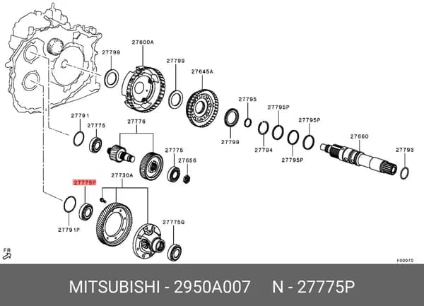 подшипник акпп org (MITSUBISHI 2950A007)