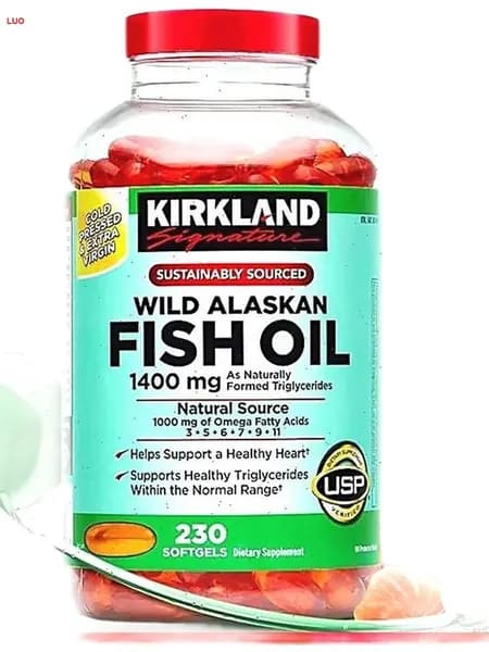 Kirkland Signature Wild Alaskan Fish Oil Омега 3,1400 mg Dietary Supplement, 230 капсул