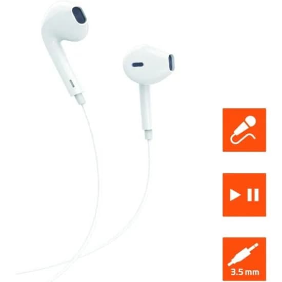 Наушники проводные GoPower GPHP01 белый (00-00022768)