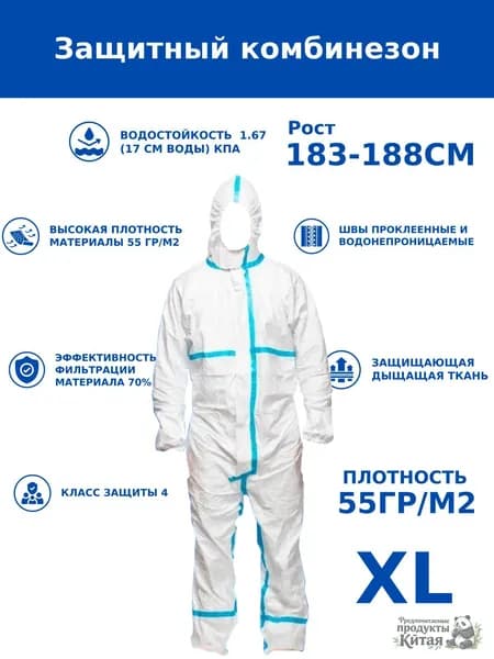 Одноразовый комбинезон защитный,костюм химзащитный для маляра,для пинбола, 55 гр, спецодежда