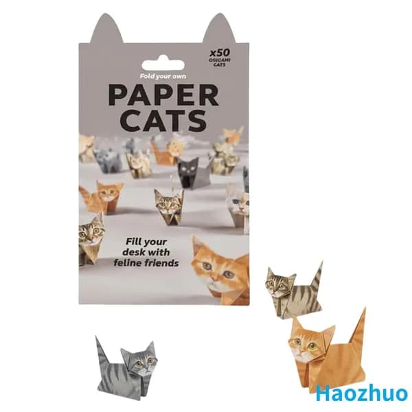 DIY-набор для складывания трёхмерных бумажных котов из картона