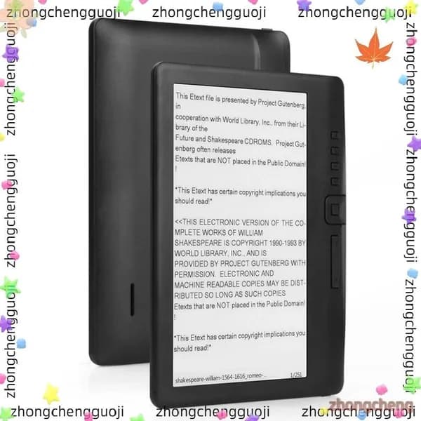 7" Электронная книга, черный, белый