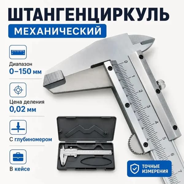 Штангенциркуль разметочный металлический 150 мм с механическим ползуном в корпусе 0,02 ИЧЦЦ) ЦЦ