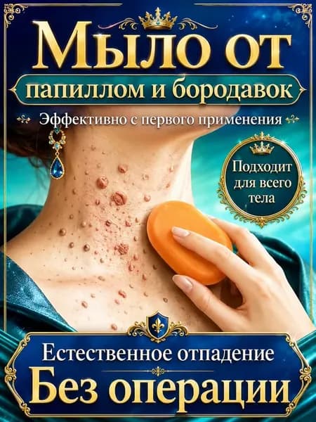 Восстанавливающее травяное мыло от папиллом на лице и шее