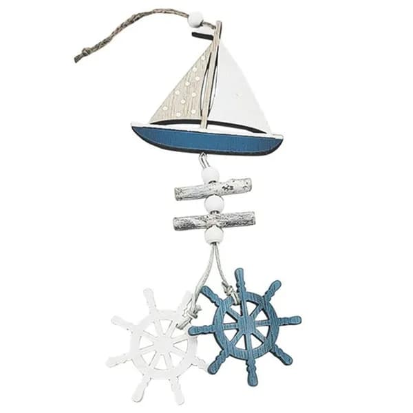 Подвеска из дерева в морском стиле Ocean Wind Crafts Small Boat DecorationA