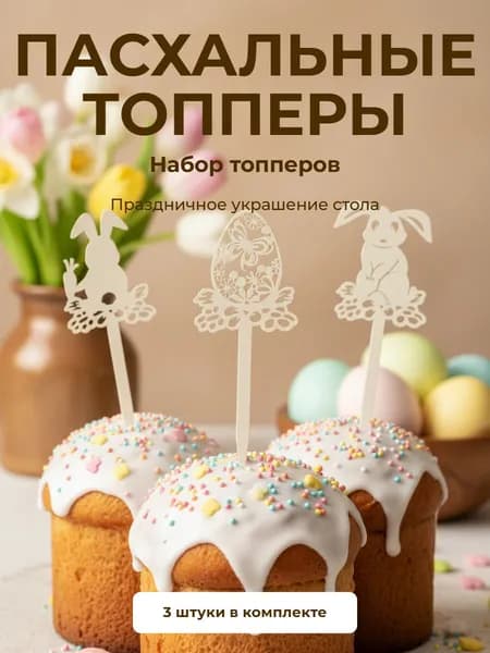 Топпер для торта, 3 шт