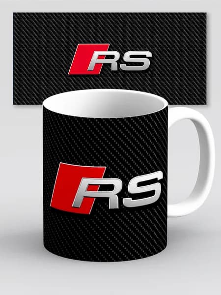 Кружка Ауди РС Audi RS Лого карбон