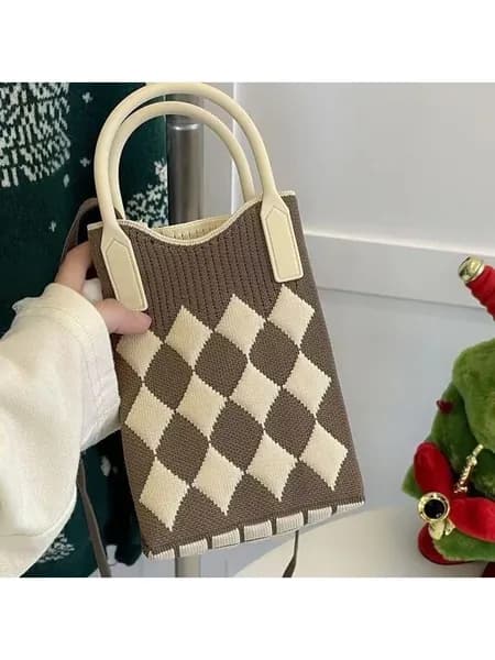 Вязаная универсальная корейская сумка через плечо
