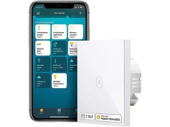 Meross MSS550 Умный двойной сенсорный выключатель света (с поддержкой Apple HomeKit)