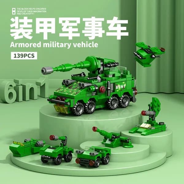Конструктор совместимый с Lego Динозавр-робот 6 в 1, военная серия, развивающая модель для сборки, новинка, подарок для мальчиков