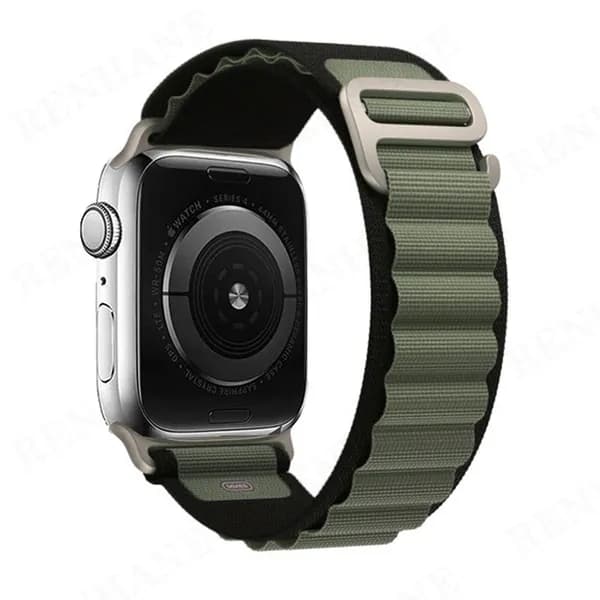 Тканевый ремешок для смарт-часов Apple Watch Series 1-10 и SE 38mm , 40mm , 41mm / Нейлоновый браслет Альпийская петля ремень для умных часов Эпл Вотч
