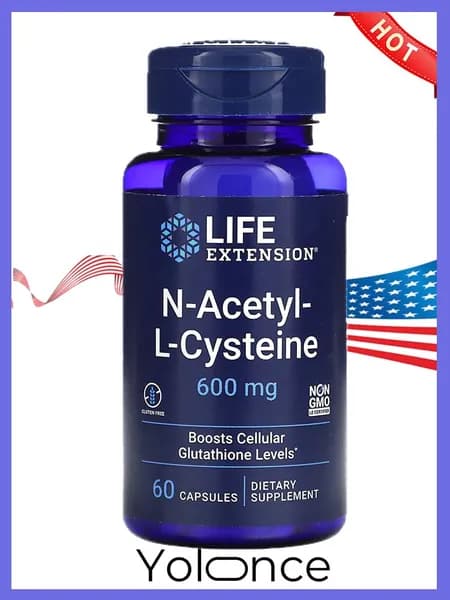 ,NAC aцетилцистеин N-Acetyl-L-Cysteine 600 мг для регуляции процесса детоксикации 60 капсул