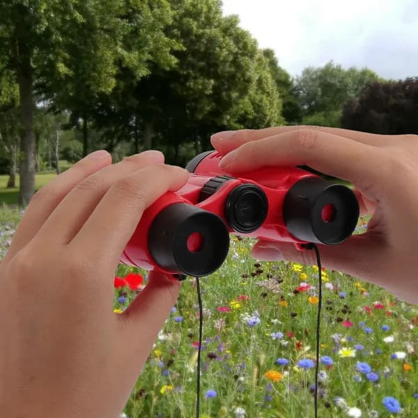 Детский красный телескоп из пластика для игр и развития любознательности