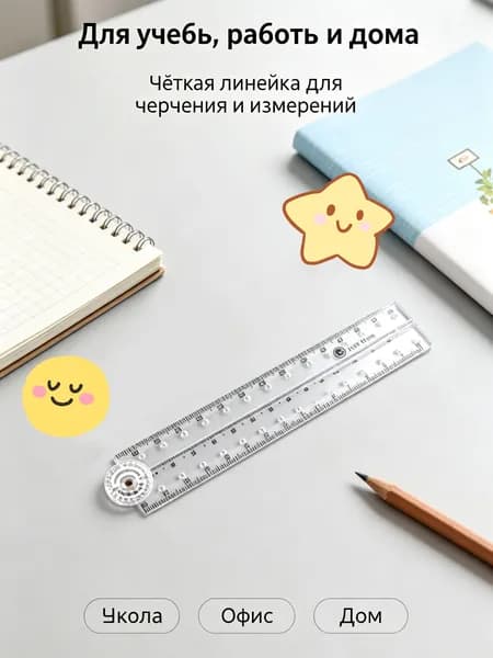 Складная акриловая линейка 30 см
