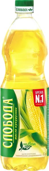 Масло кукурузное СЛОБОДА рафинированное, 1л