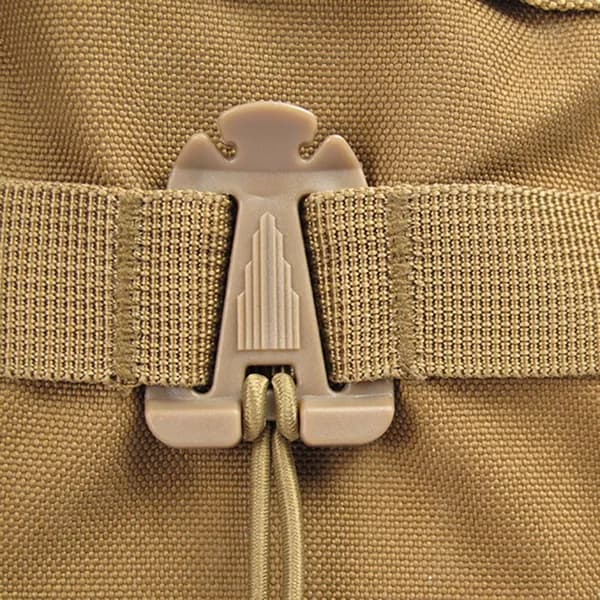 Треугольный крепёжный зажим для строп MOLLE с эластичным шнуром, светло-коричневый