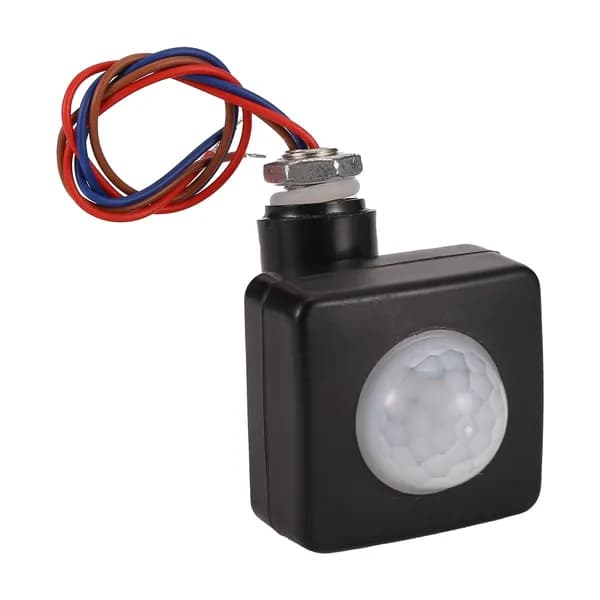 Миниатюрный 220V/Инфракрасный "PIR" датчик движения для LED-прожектора, регулируемый, поворотный, черный.