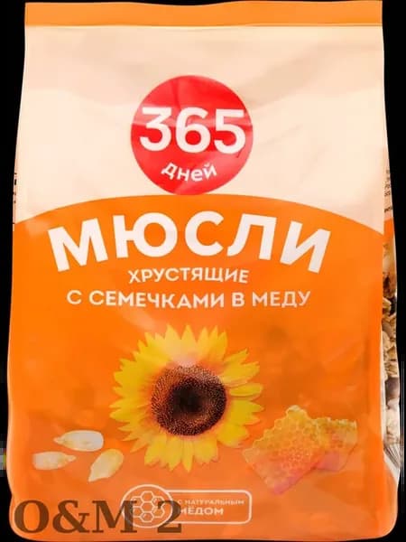 Мюсли хрустящие 365 ДНЕЙ с семечками в меду 4шт D