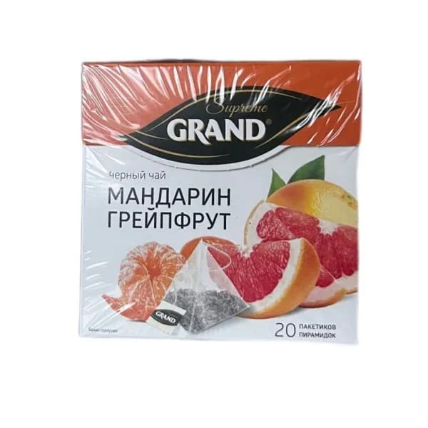 Grand Черный чай Мандарин и Грепфрут, 20 пирамидок по 1,8 г, 1 шт.