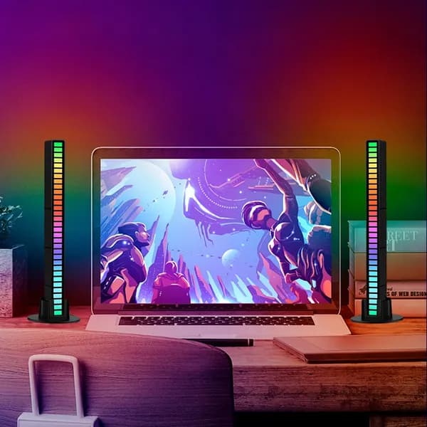 RGB-светильник с микрофоном для синхронизации с музыкой, чёрный, питание от USB-типа C