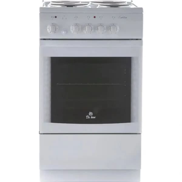 Плита электрическая de luxe 506004.04Э, 50 см, 4 конфорки, 54 л, эмалированный металл, конвекция, белый