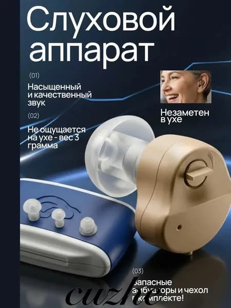 Слуховой аппарат; Для пожилых и слабослышащих; Усилитель слуха для пожилых
