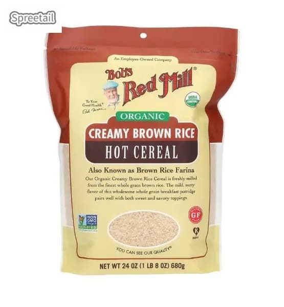Bob's Red Mill, Органический коричневый рис с ароматом молока, горячая овсянка, 24 унции (680 грамм)