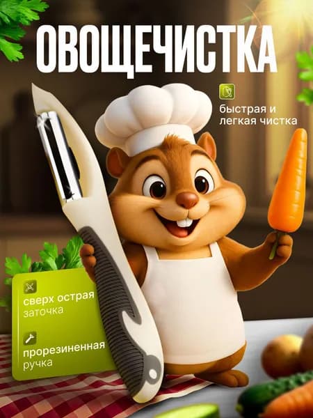 Овощечистка ручная, универсальная, нож для чистки овощей и фруктов Home&You.