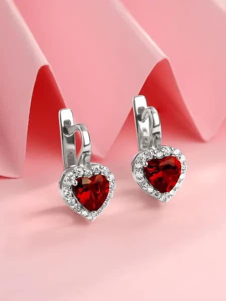 Серьги сердечки серебро 925 пробы