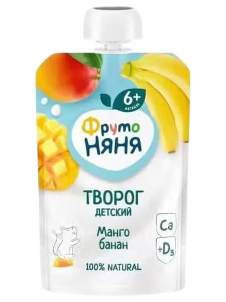 Творог мягкий ФрутоНяня манго-банан 4,2% БЗМЖ 90 г