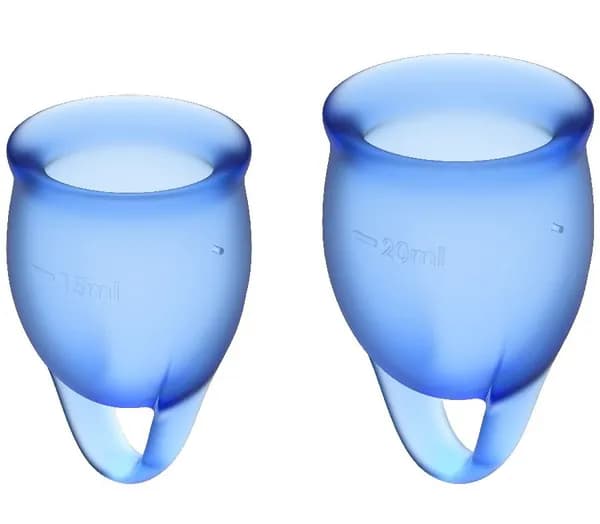 Набор менструальных чаш с хвостиком-петелькой Feel Сonfident Menstrual Cup Dark Blue