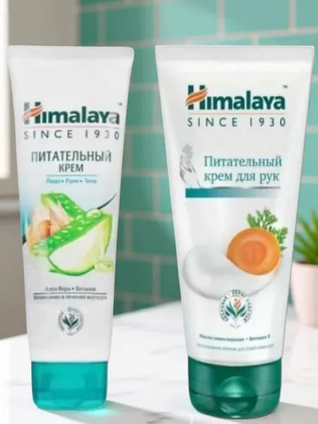 Набор Кремов с Маслом Семян Моркови и Алоэ Вера 2шт по 75г Himalaya Nourishing Skin and Hand Cream