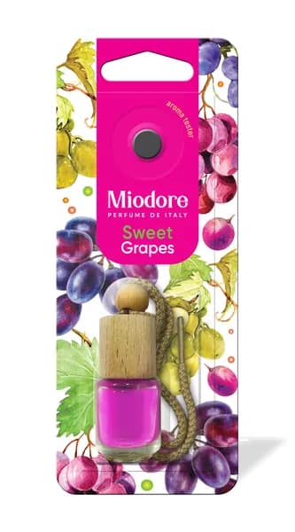 Ароматизатор автомобильный MIODORE standart фл. с дер. крышкой - SWEET-GRAPES (СЛАДКИЙ ВИНОГРАД)