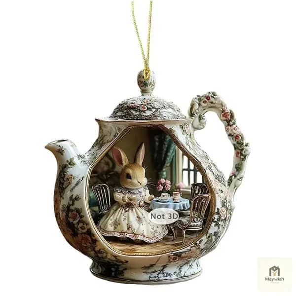Домик из кофейной чашки, украшения пасхальных яиц, подвесные пасхальные